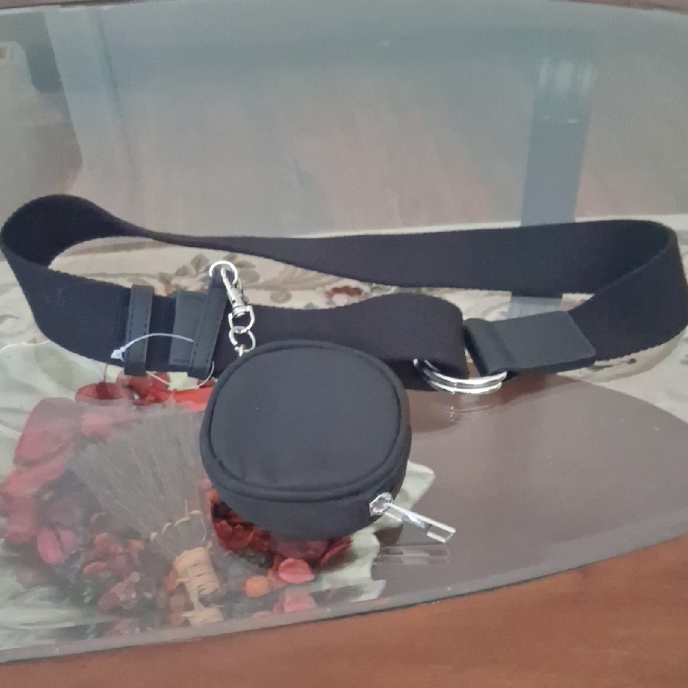 Black Belt Bag with Pouch